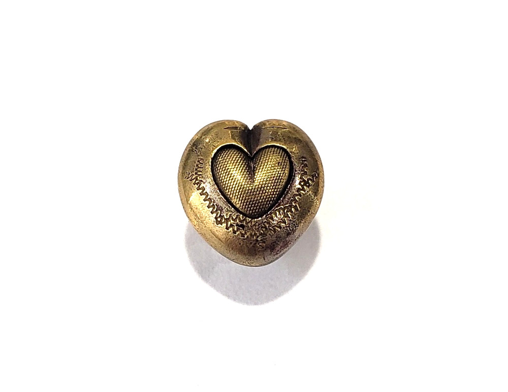 Austrian Tiny Antique Button ~ Rare HEART Shape