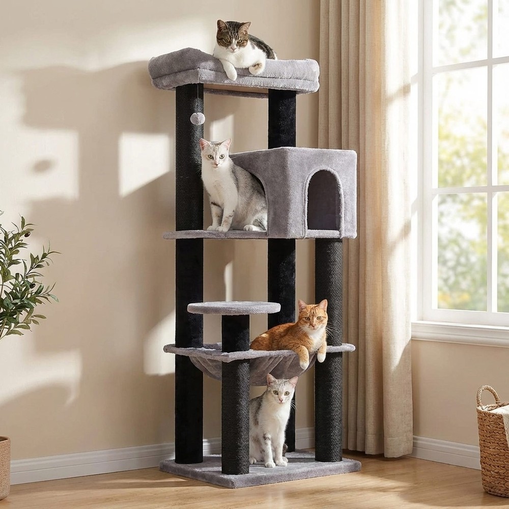 Sturdy Cat Tree for Large & Multiple Indoor Cats