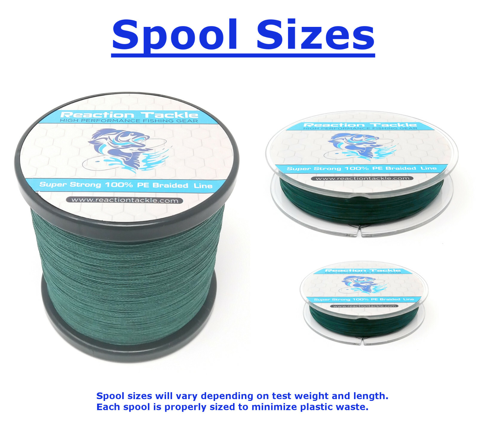Reaction Tackle Braided Fishing Line / Braid - Aqua Camo 4 and 8 Strands