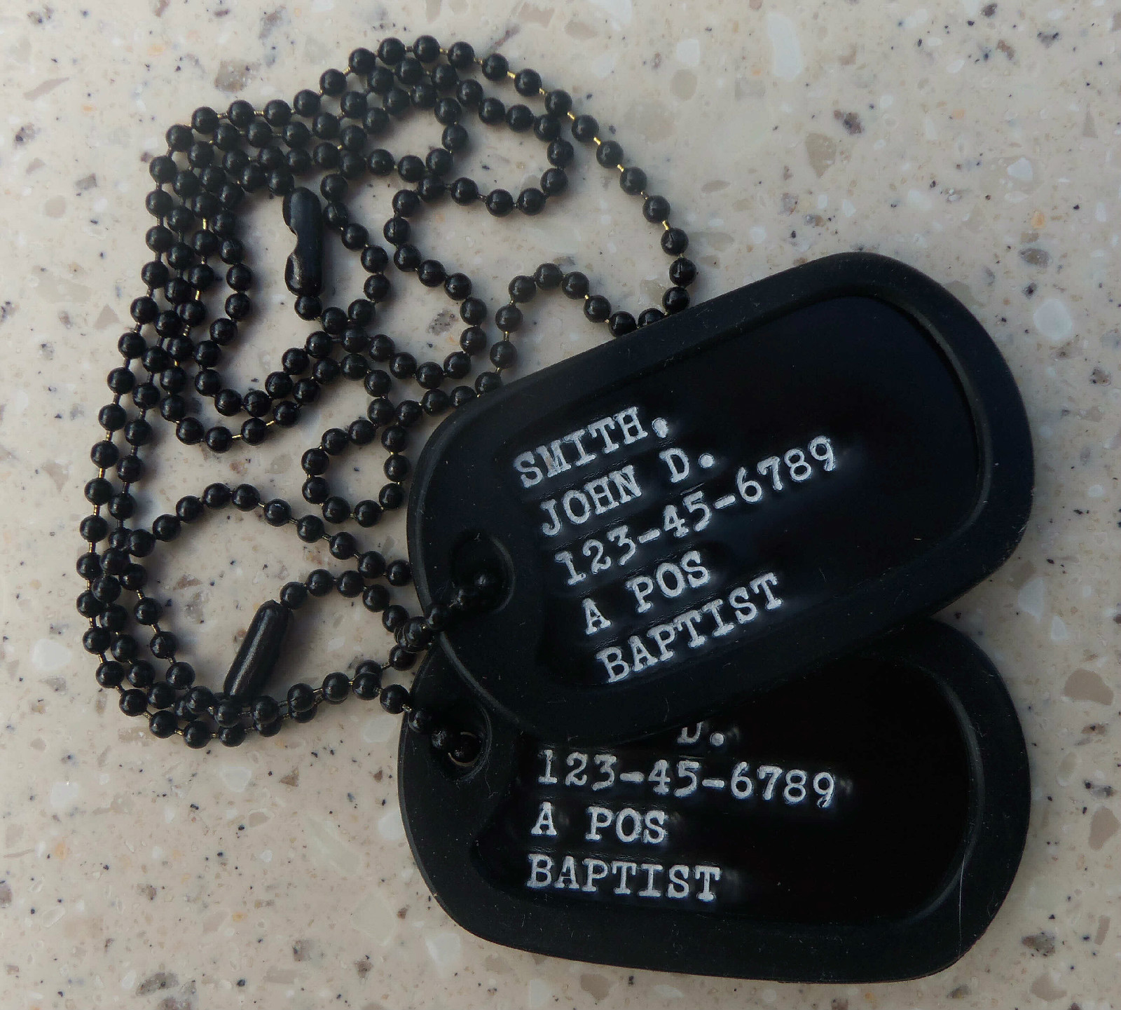 Real Black Debossed Military Dog Tags Made Just For U