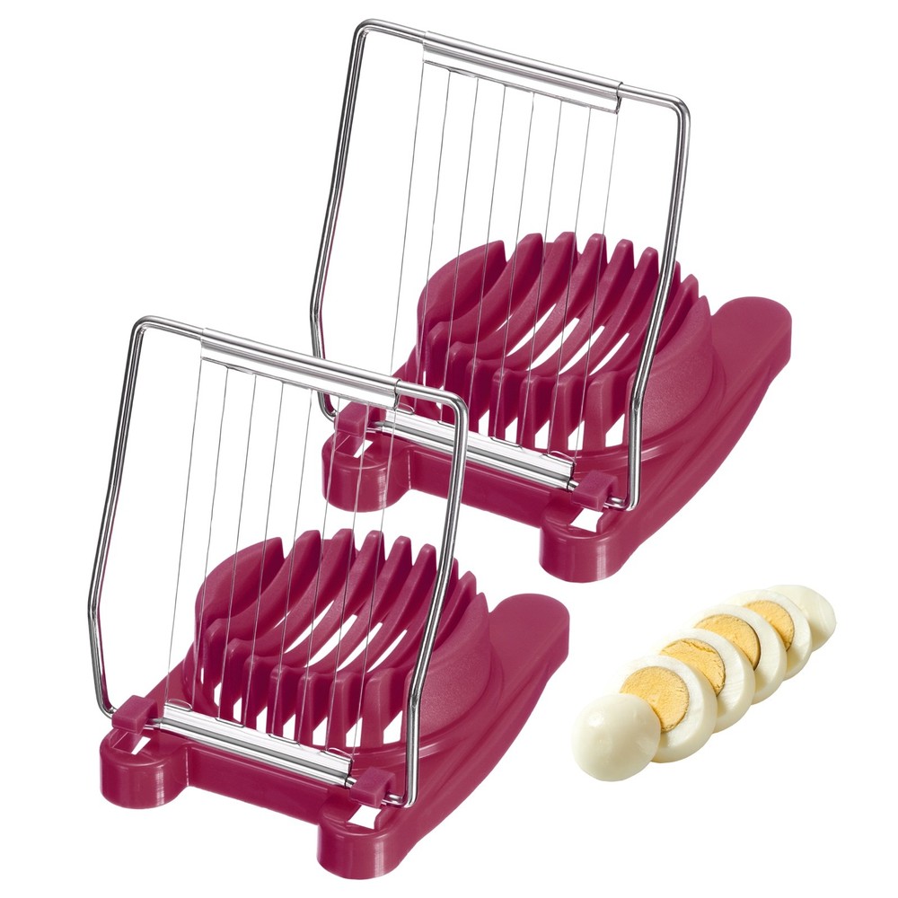 2 Pack Egg Slicer for Hard Boiled Eggs, Rose Red