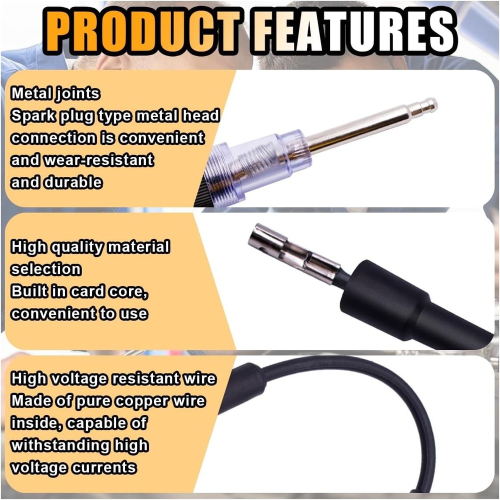 Inline Spark Plug Tester, Straight Boot Ignition Coil Tester 2 PCS, Brown