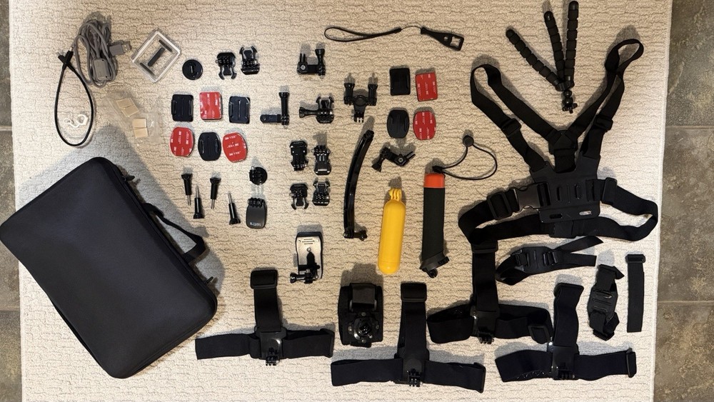 GoPro Accessory Bundle with Mounts, Straps, Floating Handle, Case, Tripod