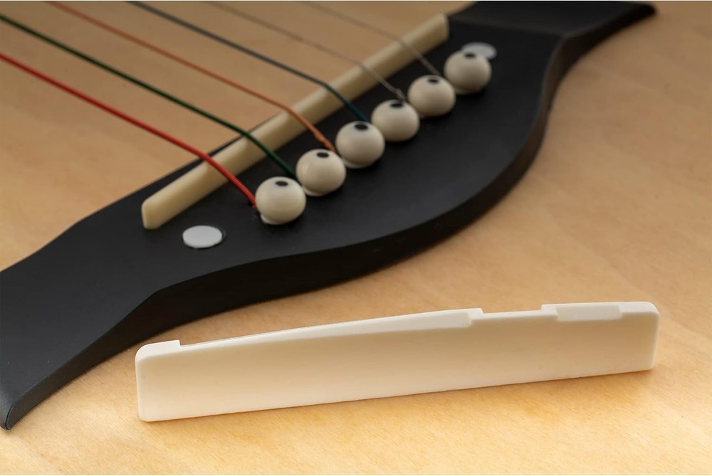 High-Performance Bone Saddle for 6-String Acoustic Guitars - 76x3x13mm, 2 Pack