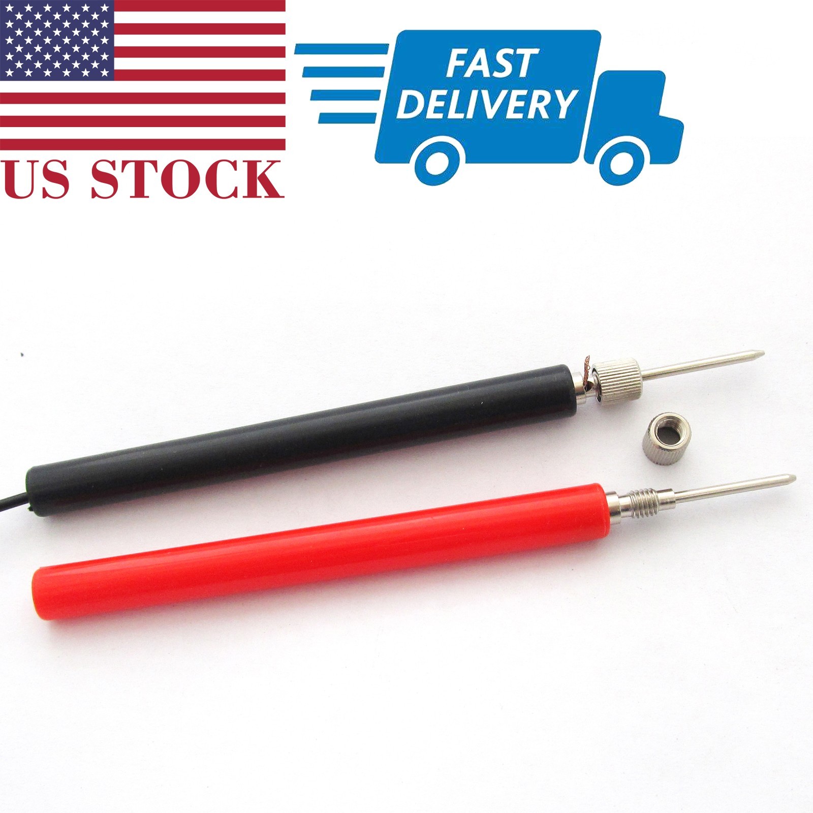 2x DIY Multimeter Test Probe Long Handle No Solder Assembly Without Cable US