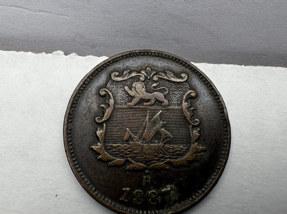 1887-H BRITISH NORTH BORNEO HALF CENT 1/2C