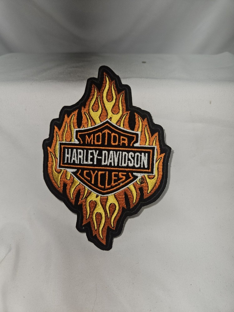 New Harley Davidson Flames Embroidered Patch 6"
