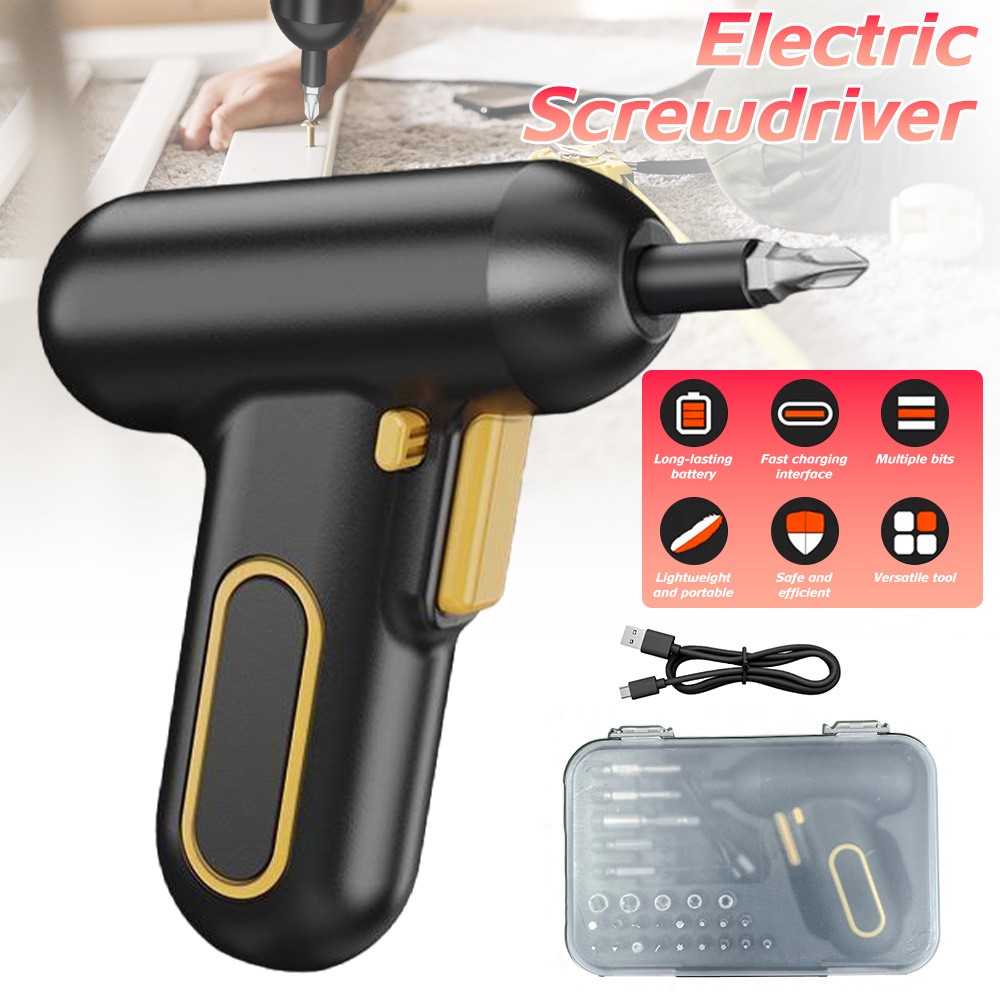 Electric Screwdriver Set USB Charging Variable Speed Rechargeable Drill Tool Kit