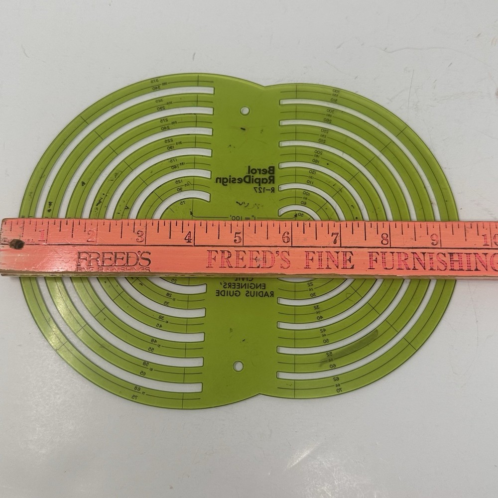 Rapidesign R-127 Civil Engineers Radius Guide Template Drafting Tool VG