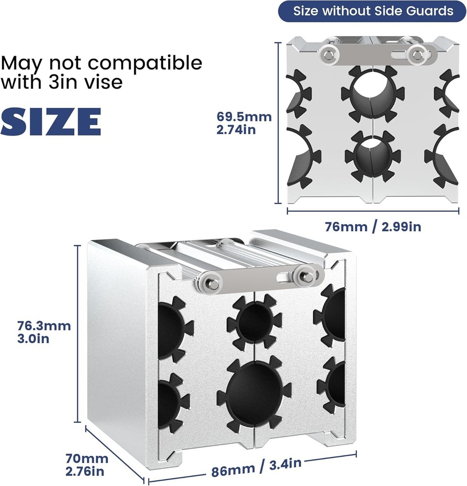 Universal Clamp Collets Barrel with 4 Openings, Constructed from Silver