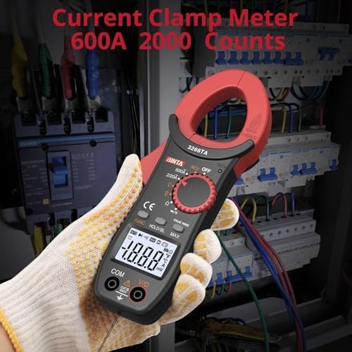 Digital Clamp Meter, Multimeter with Auto Range NCV TRMS, 600A AC 2000 Counts
