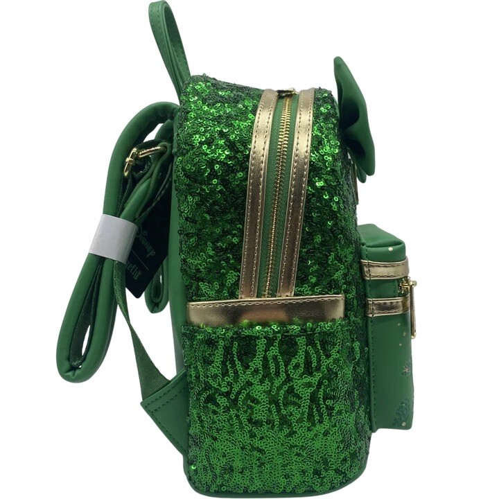 NWT Loungefly Tinker bell Green Sequin Mini Backpack