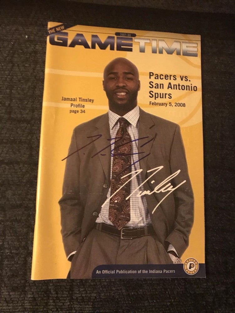 Indiana Pacers Gametime Program Magazine Signed By Jamaal Tinsley