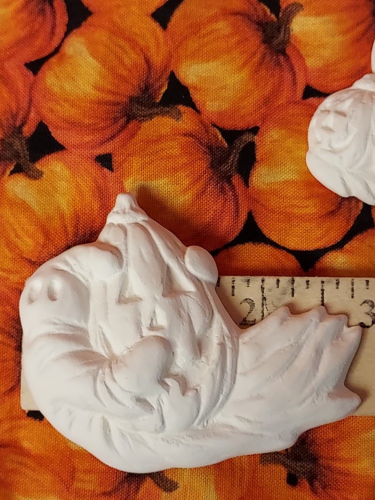 Ceramic Bisque~~ Ready to Paint~~Ghost with Pumpkin Magnets (2)