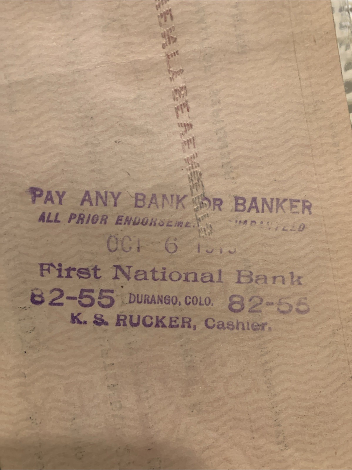 Antique 1919 Used/Cancelled Check Rio Grande Southern Railroad Company