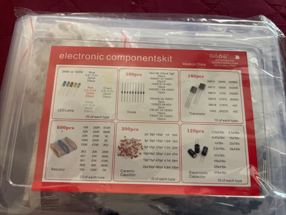 1400 Pcs Electronics Component Assortment Kit for Electronic DIY Projects