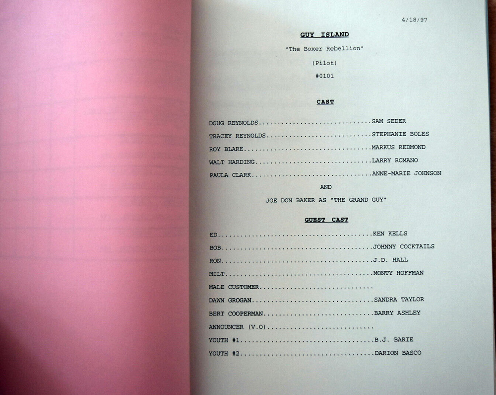 1997 Original Guy Island (The Boxer Rebellion) Final Draft Script