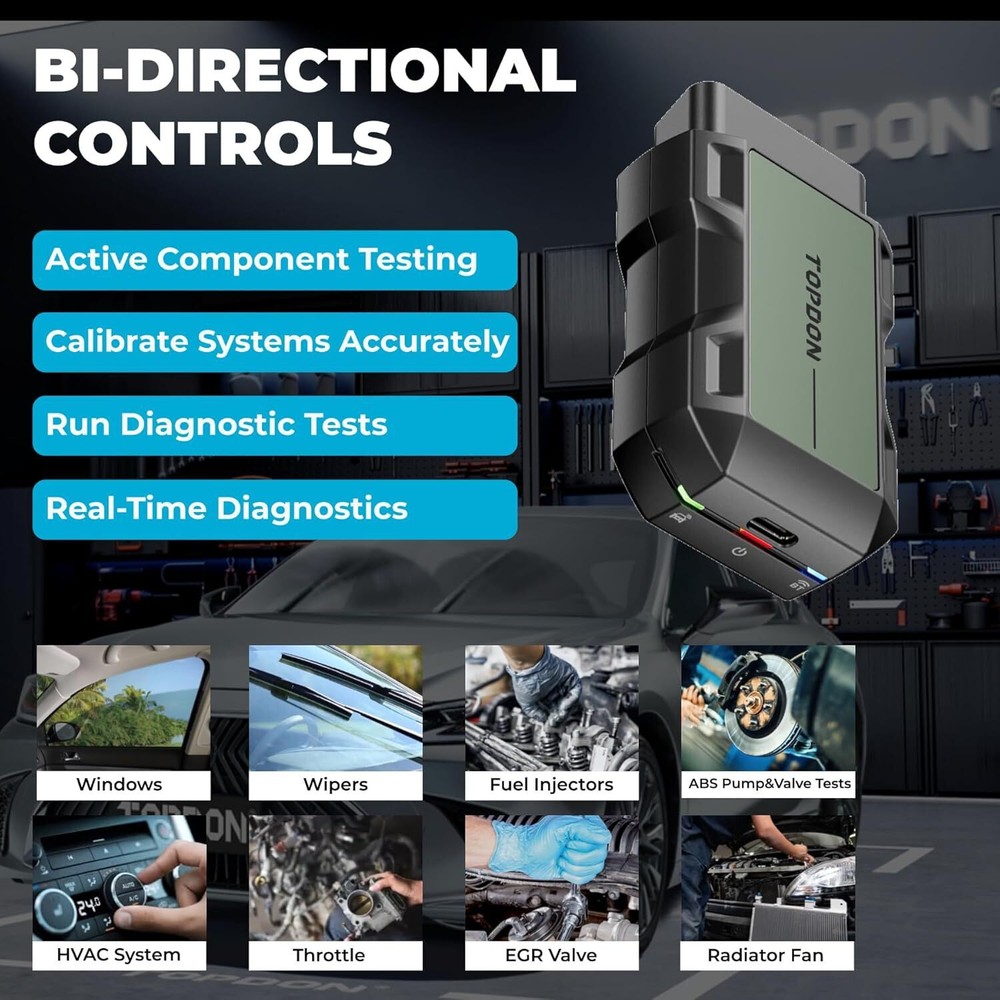 TOPDON TopScan Pro, OBD2 Scanner Bluetooth for iOS & Android, Diagnostic Scan To