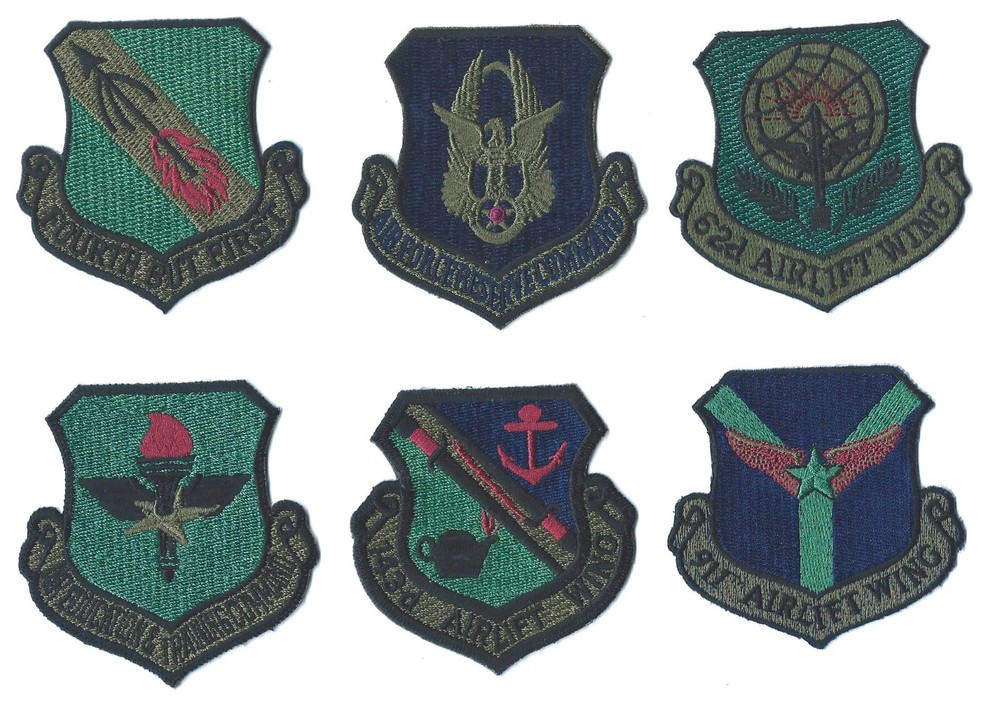 6 Different Air Force Cut Edge Patches
