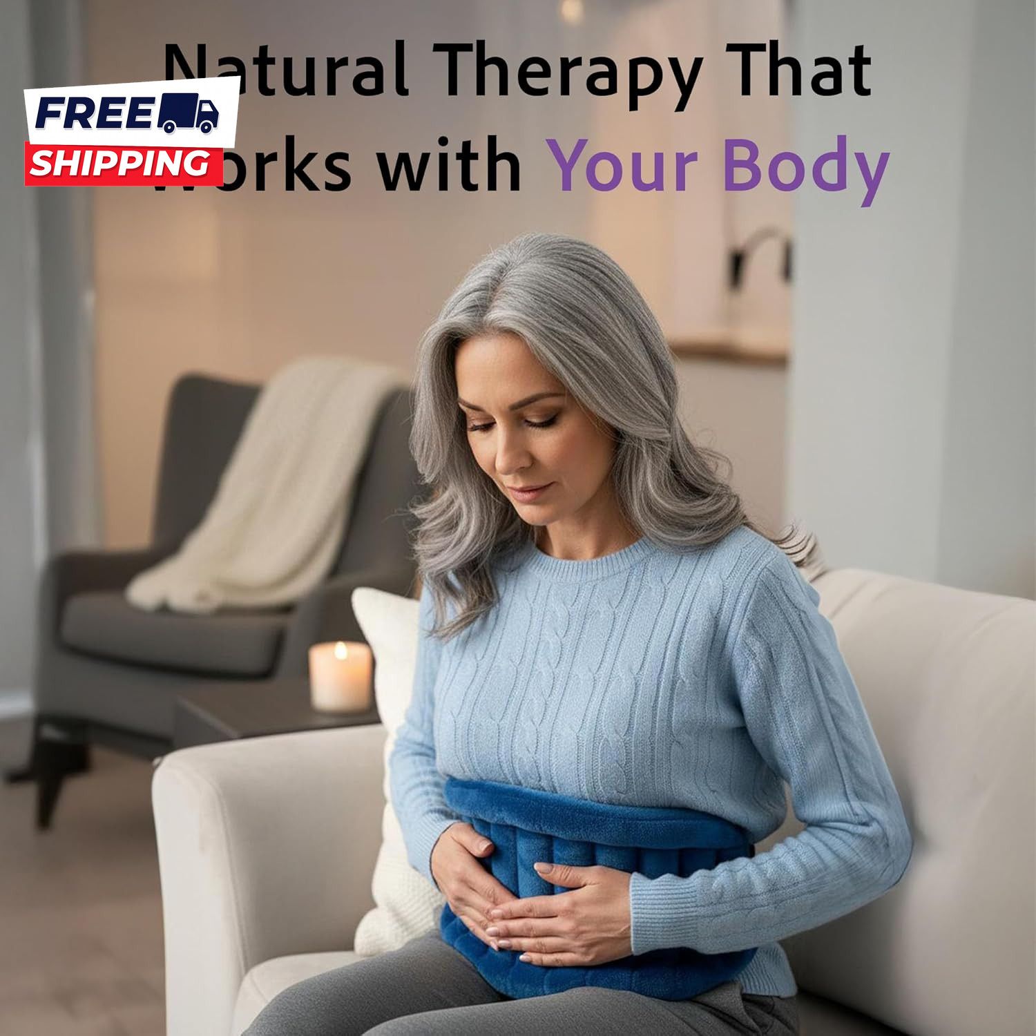 Microwavable Heating Pad for Back Pain Relief Moist Heat Pack for Neck & Should