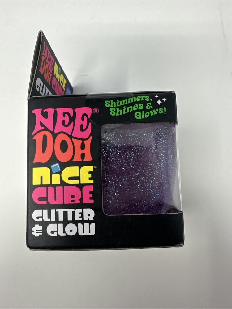PINK NEEDOH NICE CUBE GLITTER & GLOW! NEW! SUPER SOLID SQUISH!