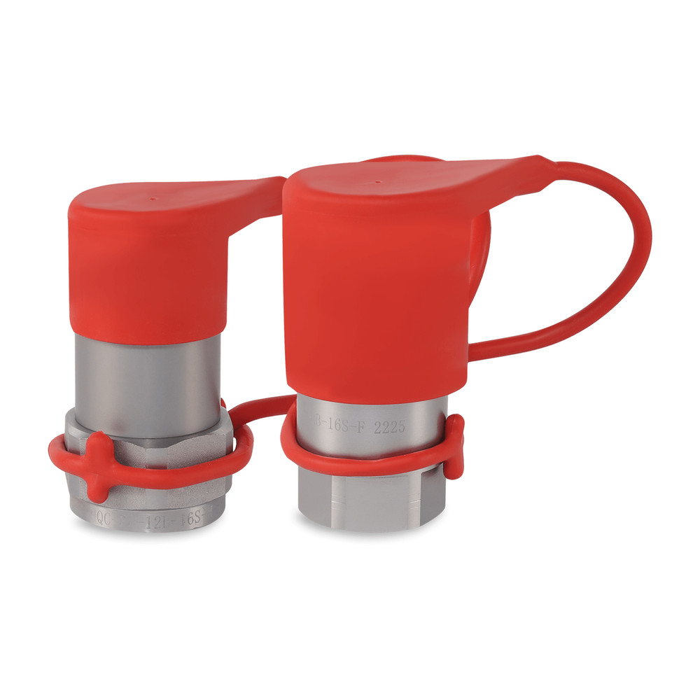 3/4″ Flat Face Hydraulic Quick Couplers Set - 1″ SAE Thread