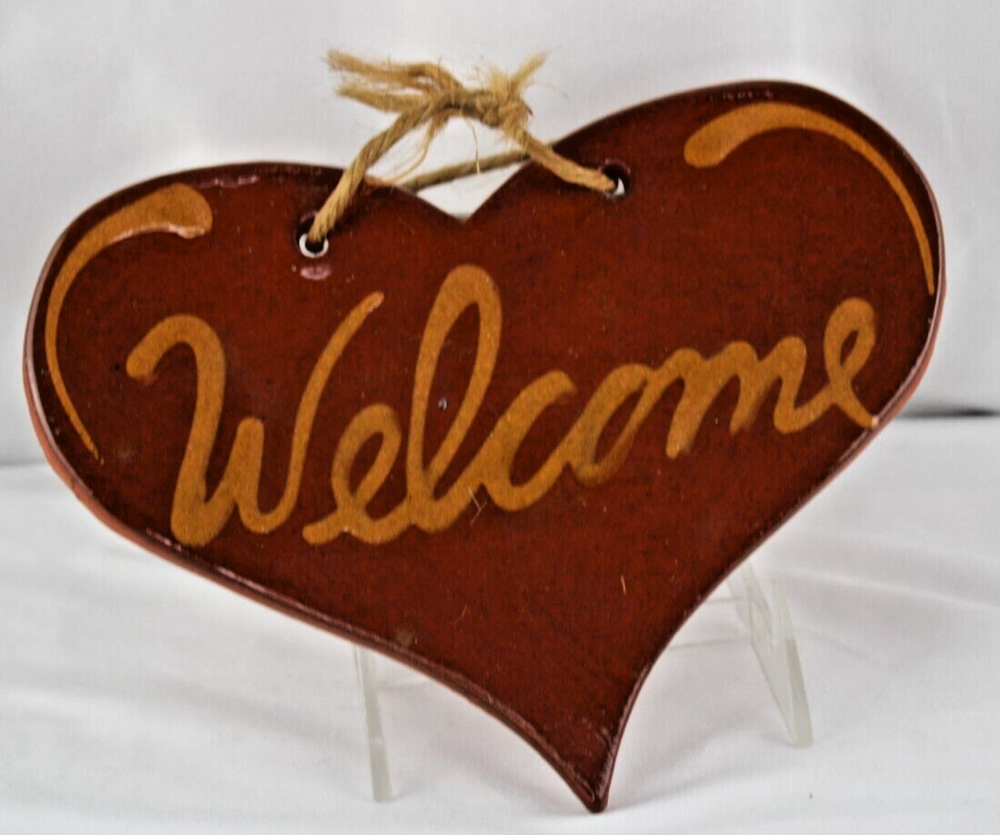 Foltz Pottery Welcome Hanging Sign Redware