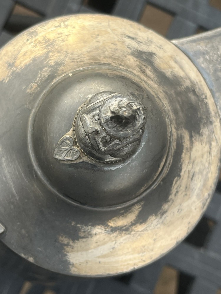 Silver Plate Enamel Lined Victorian Water Pot Pitcher 1868 Grape Vine