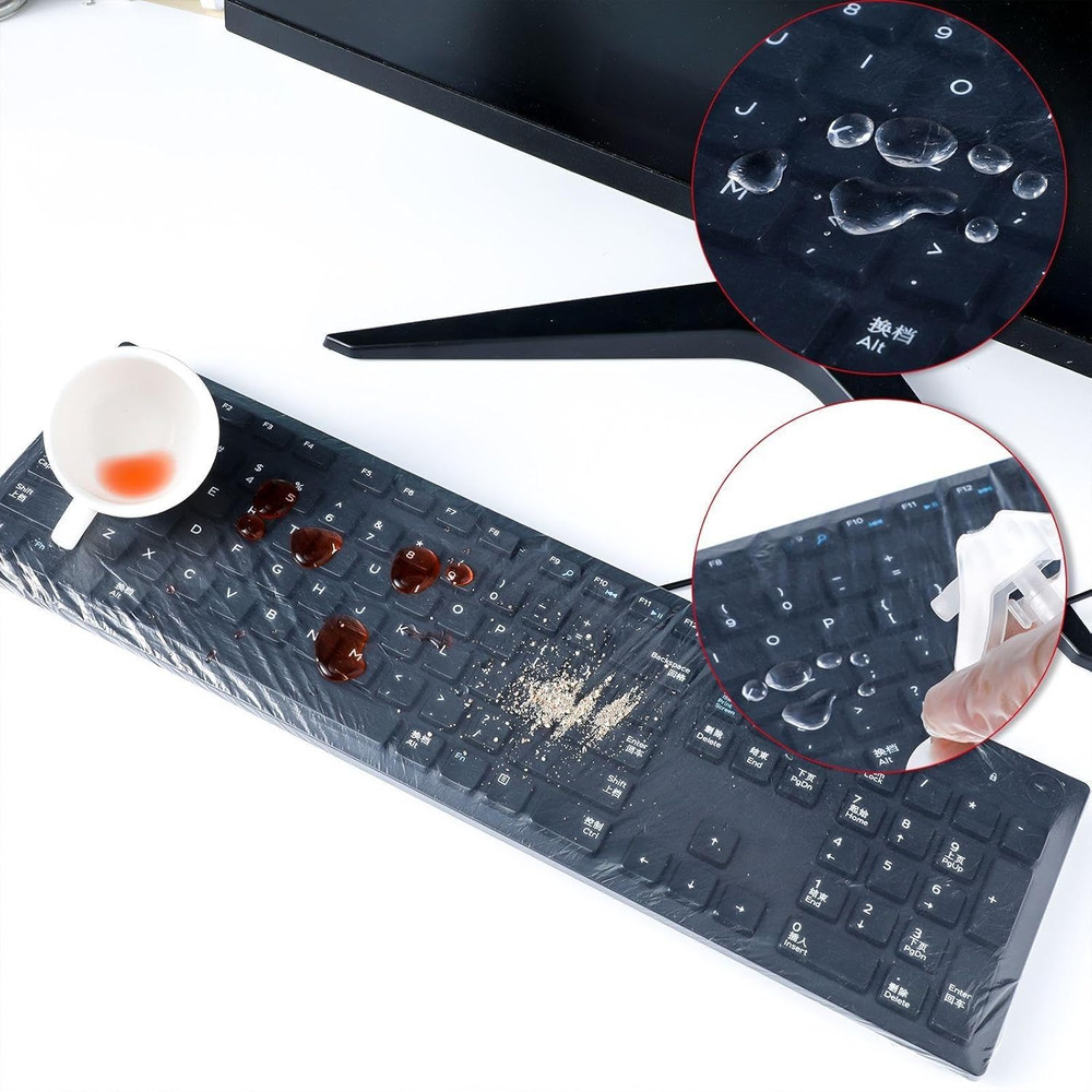 30 Pcs Universal Disposable Keyboard Protector Cover 0.025Mm Wipeable Fully Cove