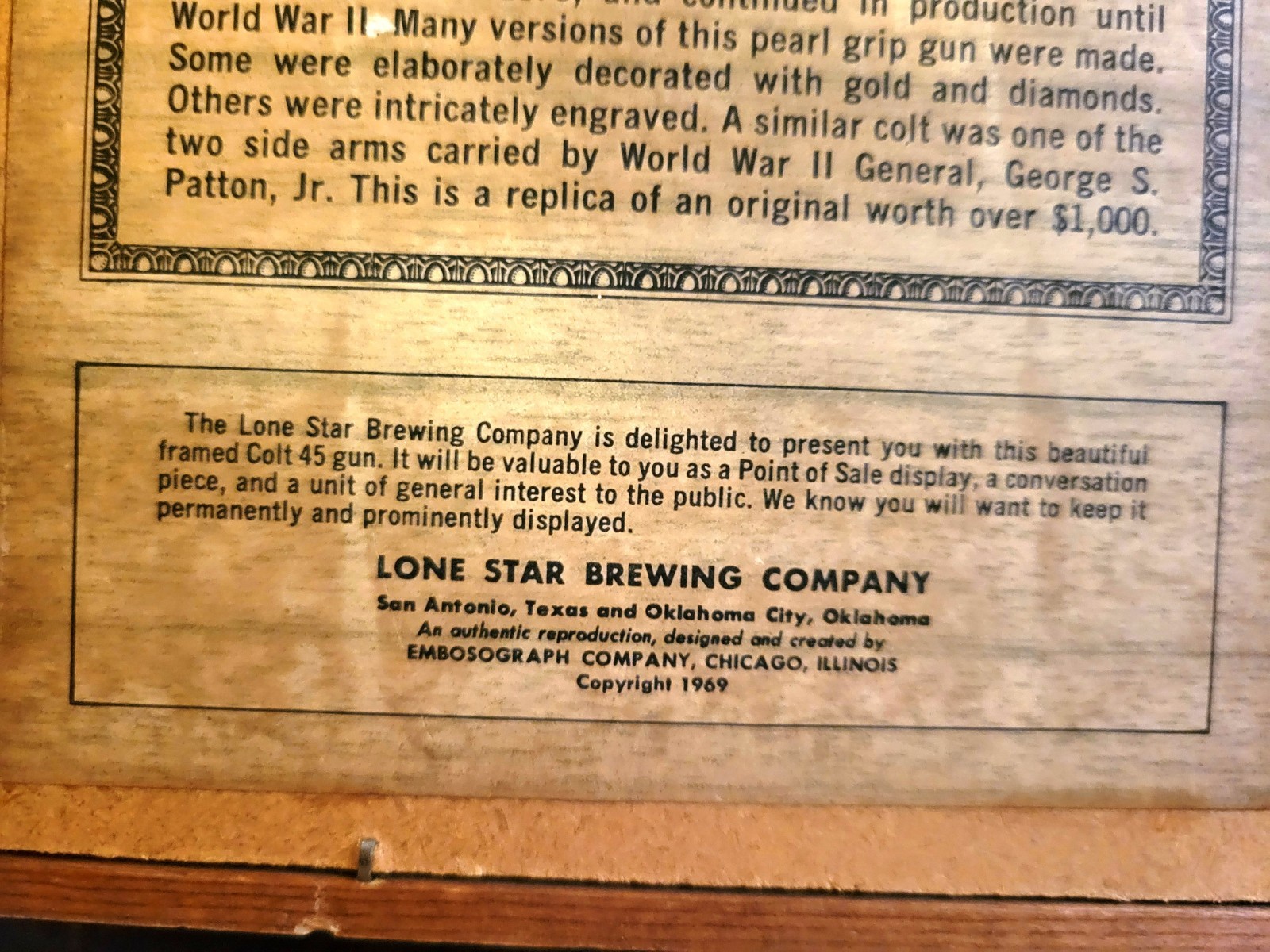 Vintage LoneStar Beer Sign 3D Gun 1969 Jax Pearl Dixie Pabst EXCELLENT CONDITION