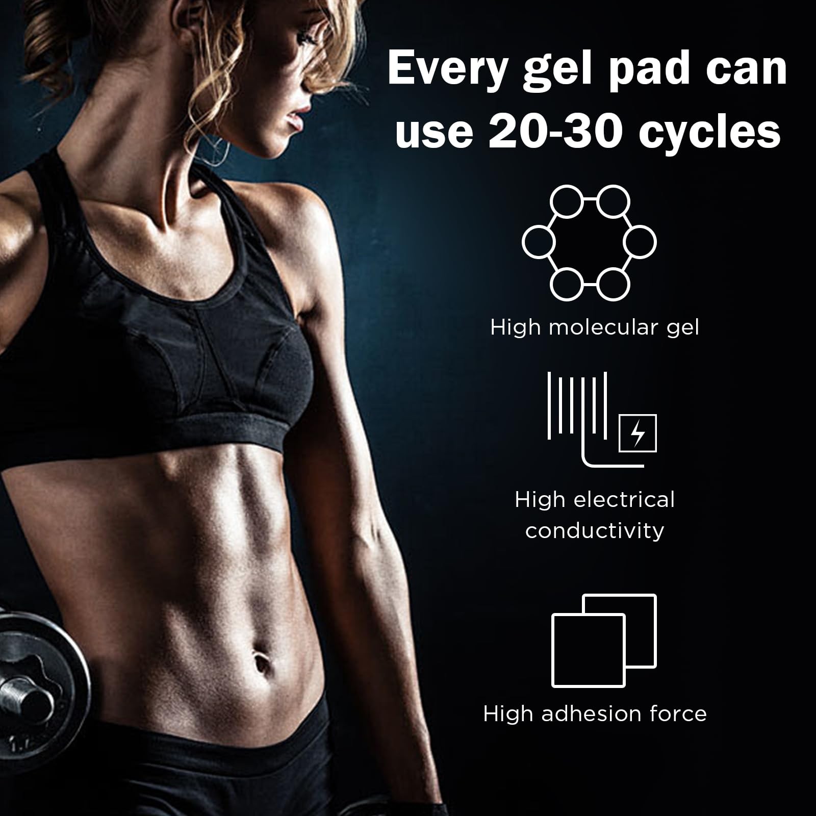 50 Pcs/25 Packs Gel Pads for Muscle EMS Abdominal Belt Medium, Blue