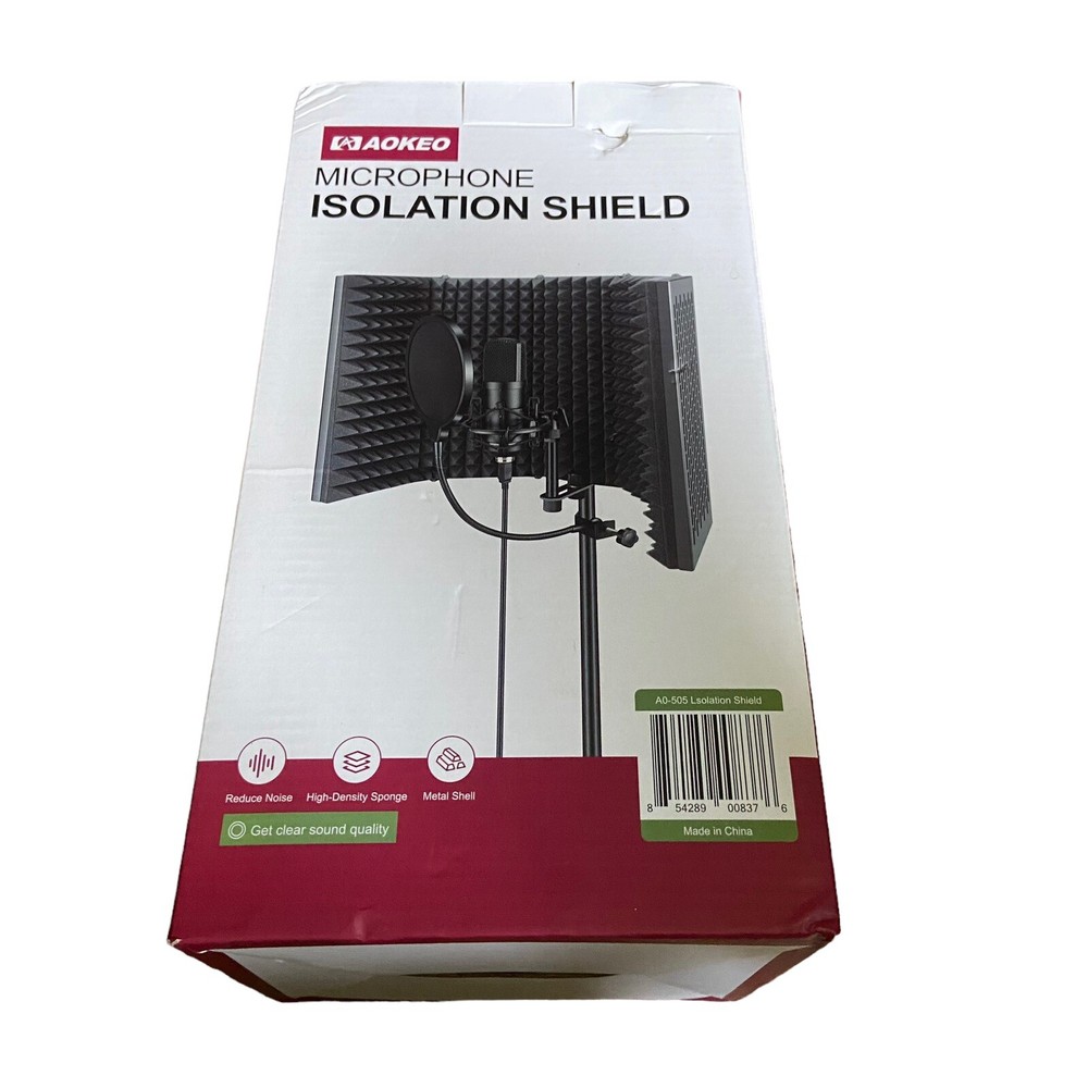 New Aokeo Microphone Isolation Shield Model AO 505 Metal Shell Studio Sound