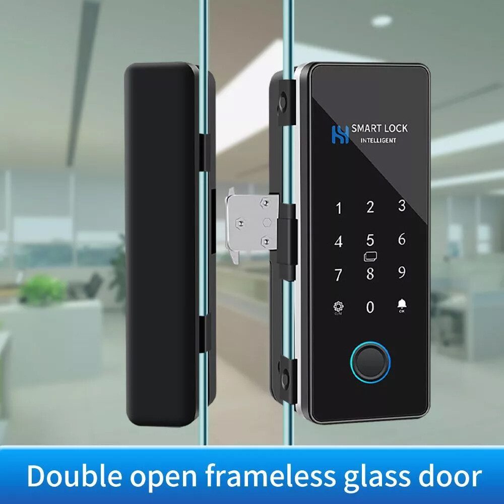 Smart Wifi Digital Sliding Glass Lock Fingerprint Bluetooth Electronic Boltlock