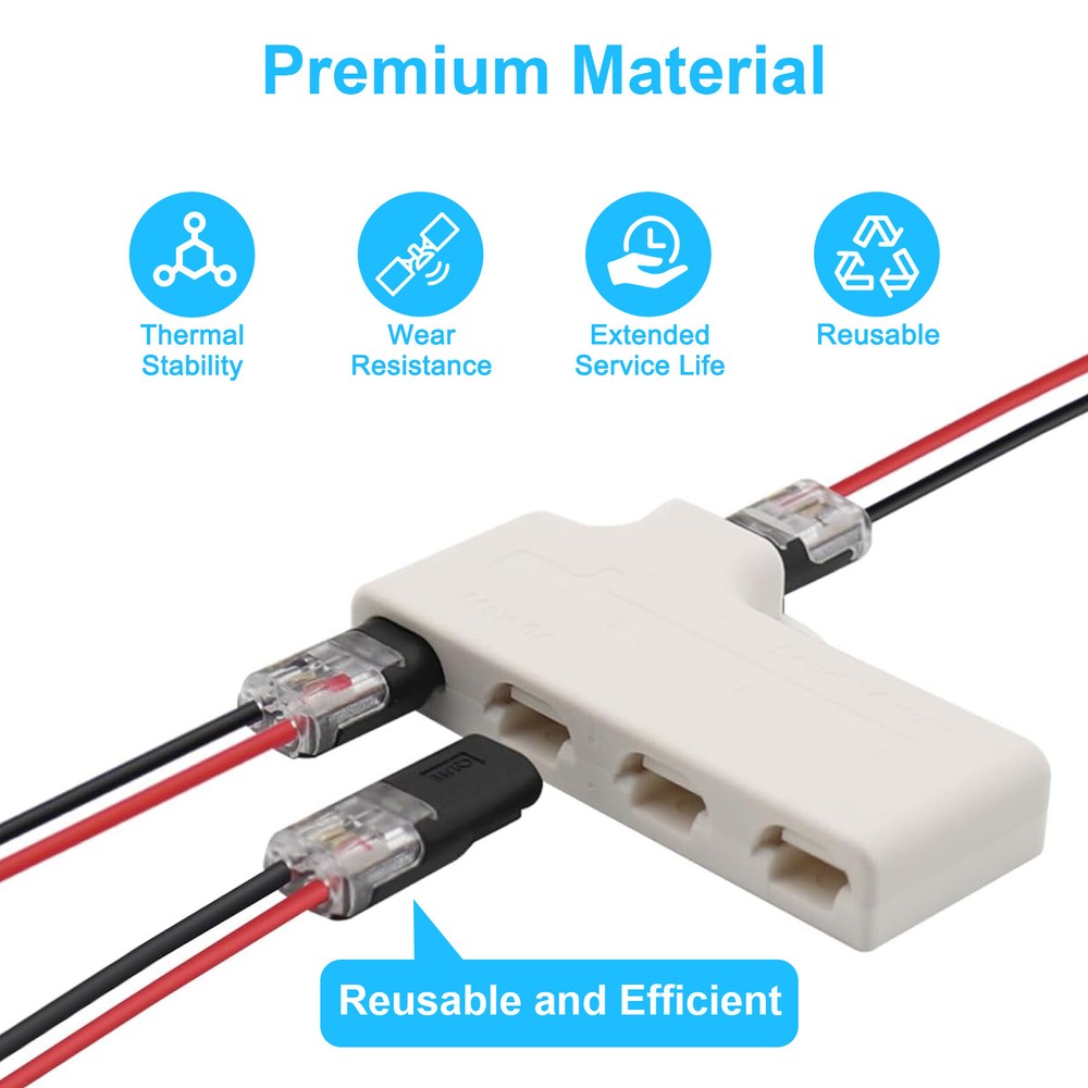 30PCS Double-Wire Plug-in Cable Snap Connector Terminal Block w/ Locking Buckle