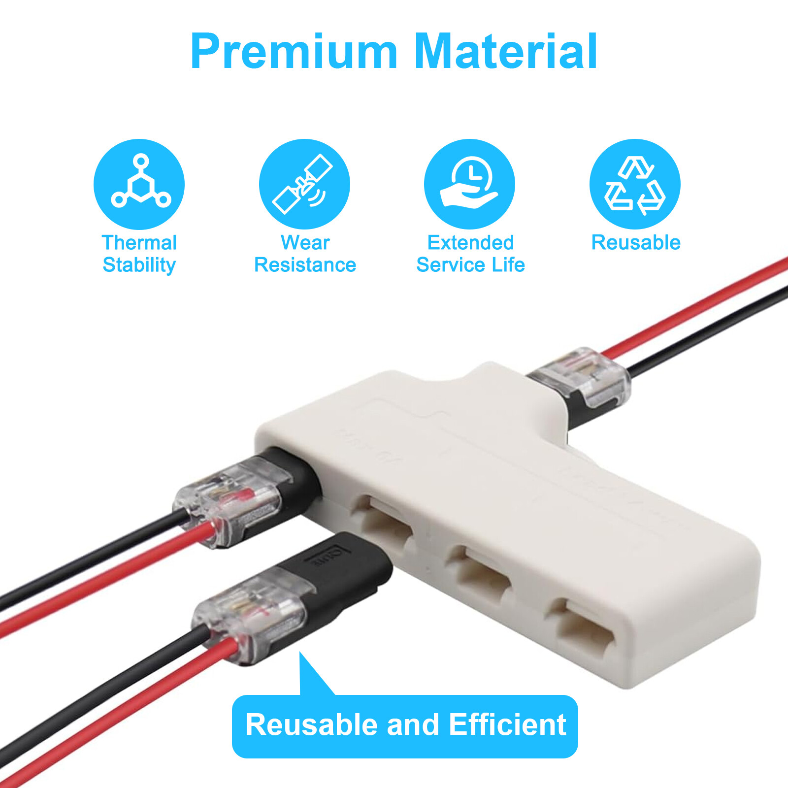 50PCS Double-Wire Cable Plug-in Snap Connector Connections Clamp Locking Buckle