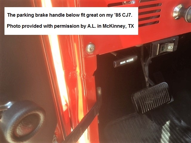 Parking Brake Release Handle Fits Jeep CJ8, CJ7, CJ5, & Wrangler YJ (1976-1995)
