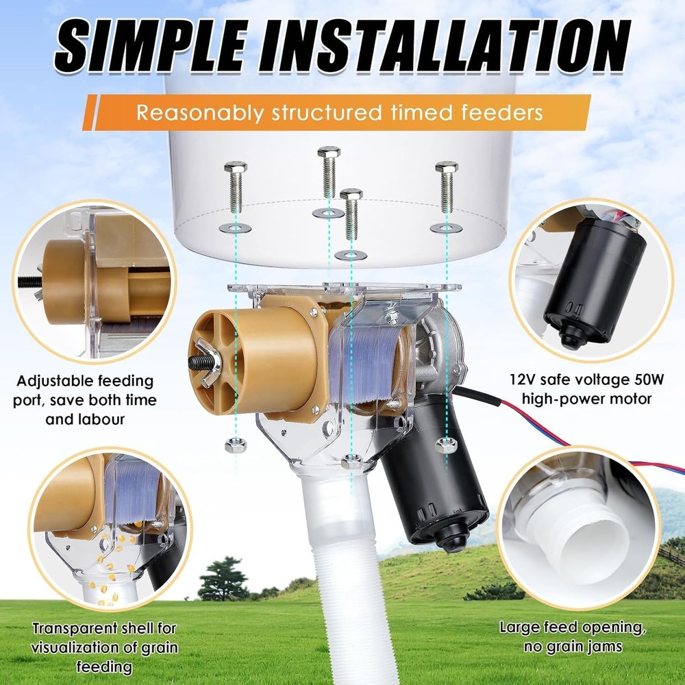 Timed Automatic Chicken Feeder 16 Groups of Timer & Quantitative Poultry Feeders