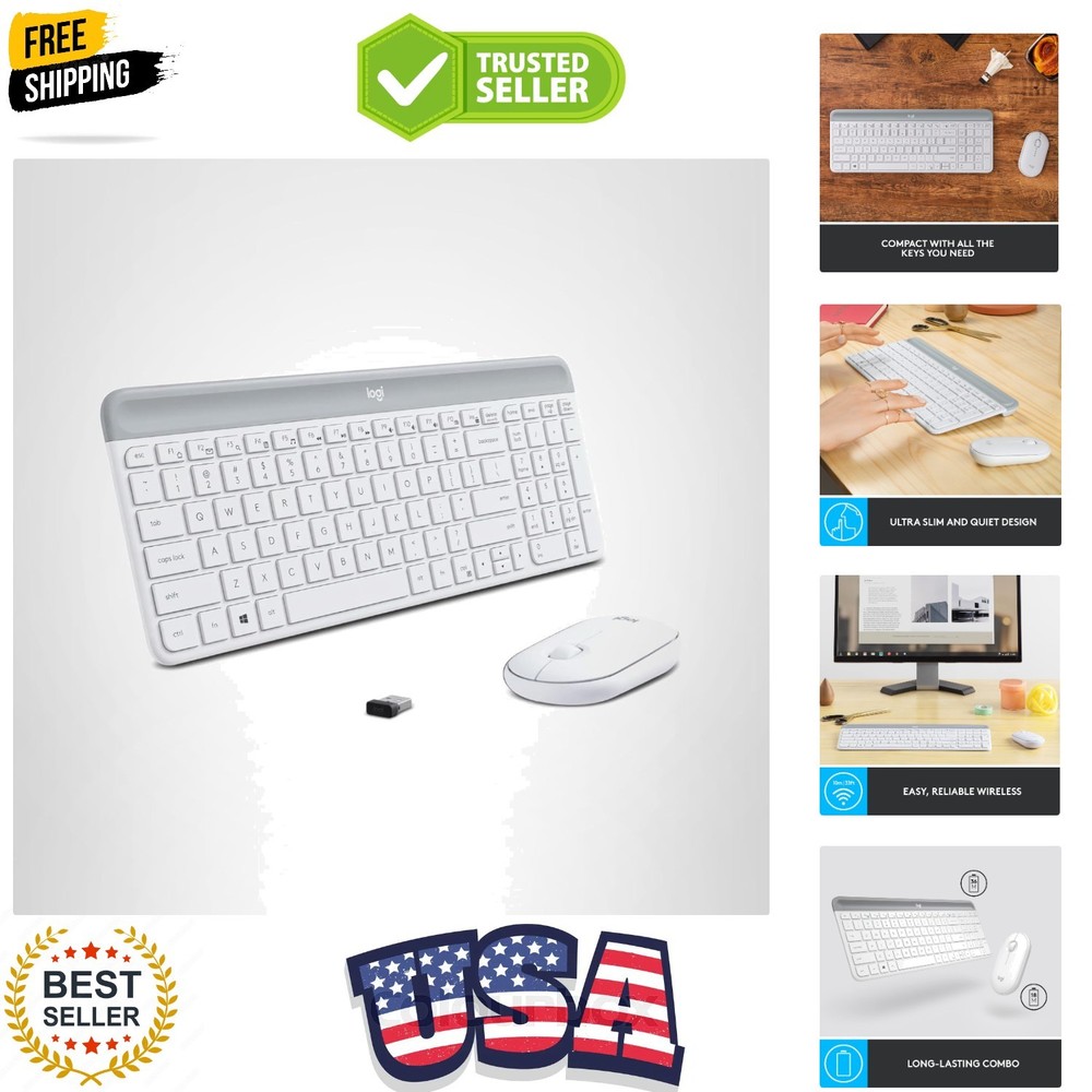 MK470 Slim Wireless Keyboard and Mouse Combo - Modern Compact Layout, Ultra Q...