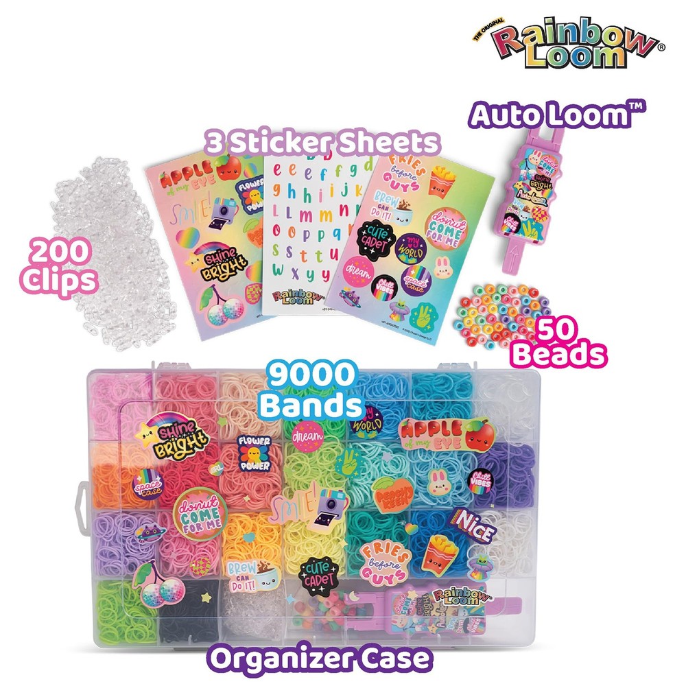 Rainbow Loom: 9,000 Bands AutoLoom Creation Case with 50 Beads medium, multi