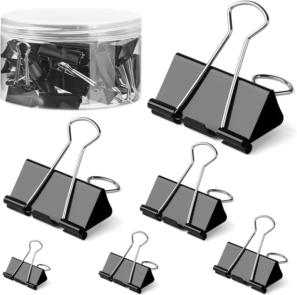 Binder Clips Assorted Sizes, Extra Lar Medium Small Mini and Micro,