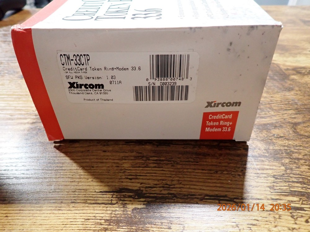 Xircom CreditCard Token Ring+Modem 33.6 - Open Box