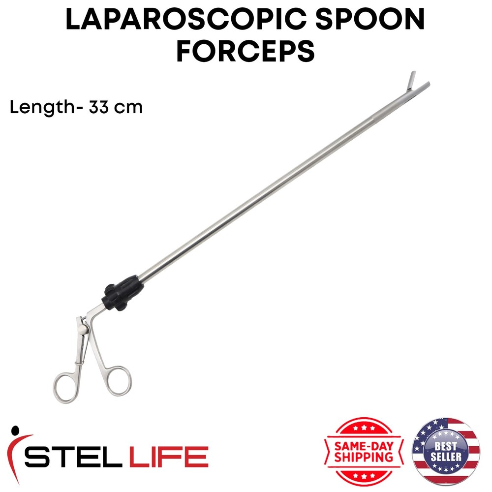 Reusable Laparoscopic Spoon Forceps 33 cm Endoscopy Surgical Instruments