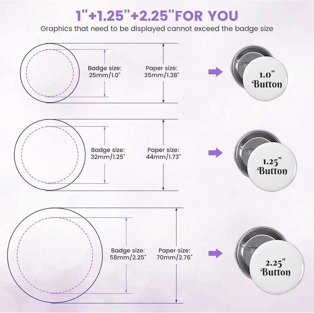 Versatile Button Pin Maker Machine - Create 1'' to 2.25'' Personalized Badges