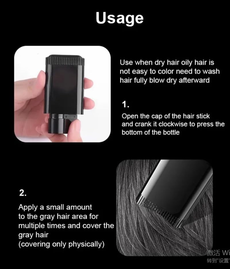 2-in-1 Hair Dye Stick Comb Hairdressing Stick Wand Dye Tool Sweat-Proof Touchup