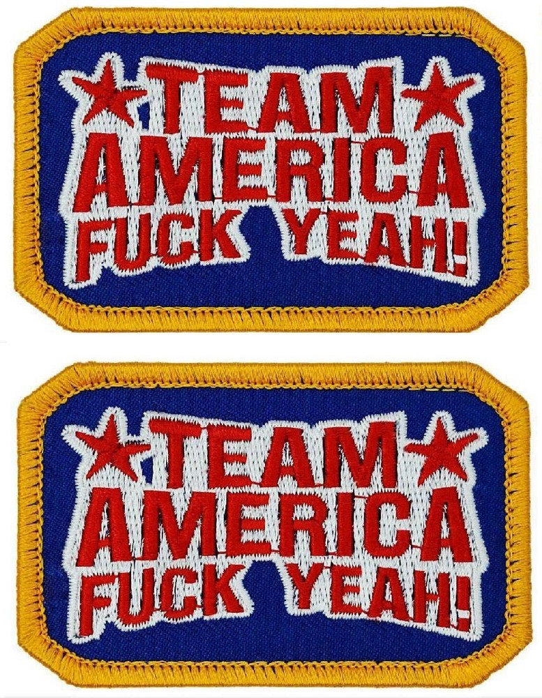 Team America F Yeah Embroidered Morale Patch | 2PC  HOOK BACKING  3"x2"