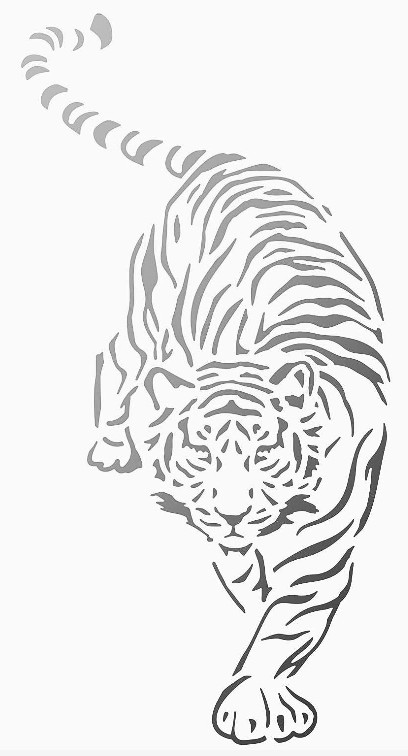 5.5"x10" Plastic Stencil - Tiger (SA470)*****
