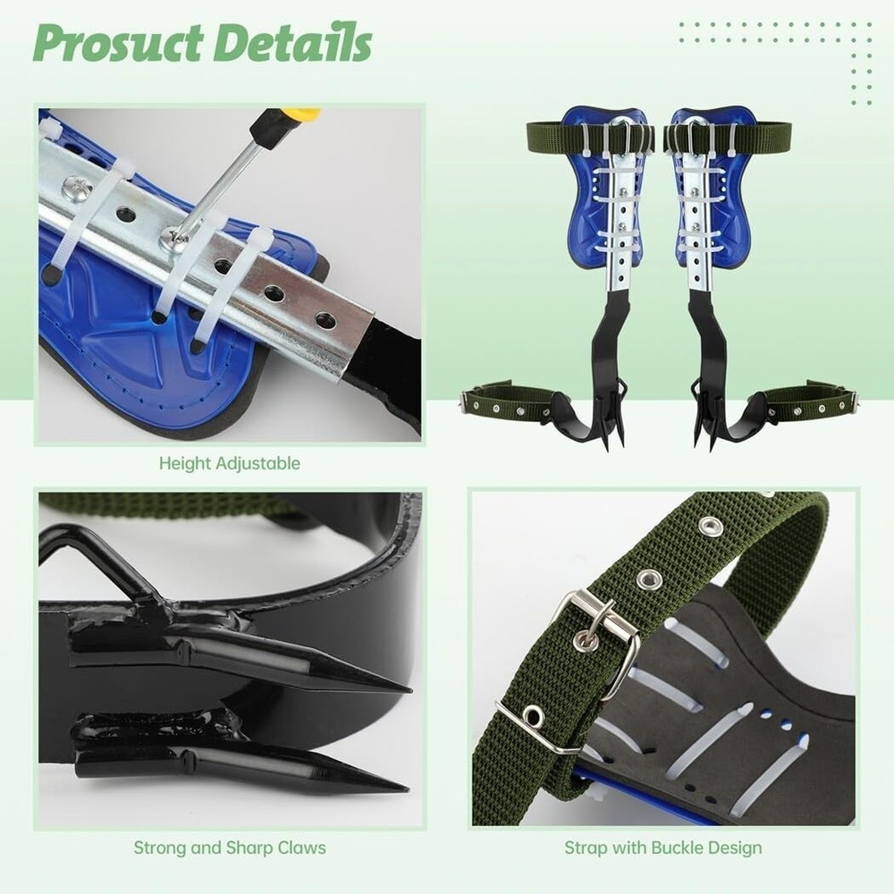 Tree Climbing Spikes Set, Adjustable Tree Climbing Spikes, Portable Tree Climbin