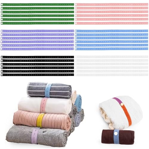 24 PCS Bed Sheet Organizer Bands, Elastic Closet Organization Adjustable Sheet