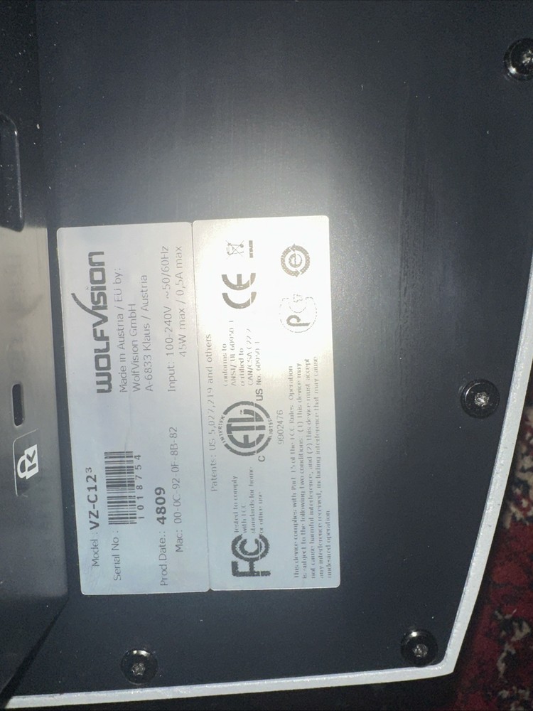 Wolfvision Visualizer Document Camera Projector VZ-C12²