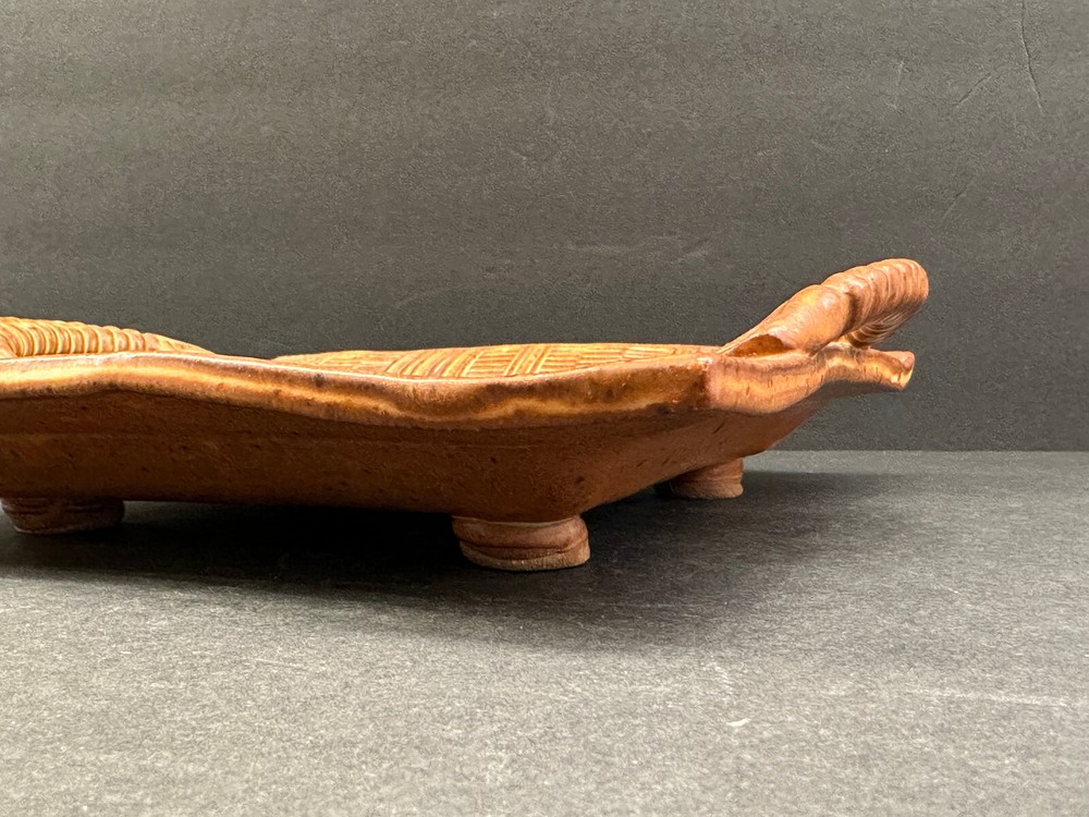 Studio Art Pottery Square Imprinted Fish - Double Handled Serving Tray/Dish